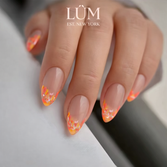 Passionately Orange Yellow Silver - Almond Long