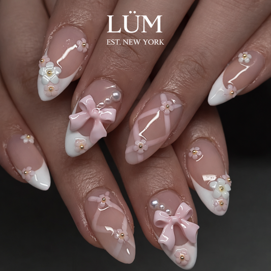 The Pretty Ballerina - Almond Long Texture & Pearls