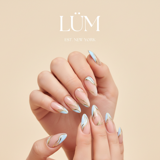 Golden Baby Blue Gold - Almond Long