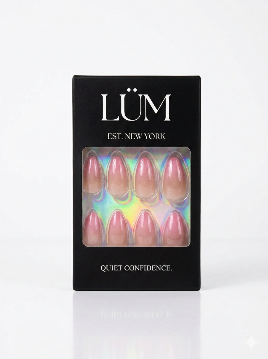 Pink Baby Boomer Toffee Base Pearled - Almond Long