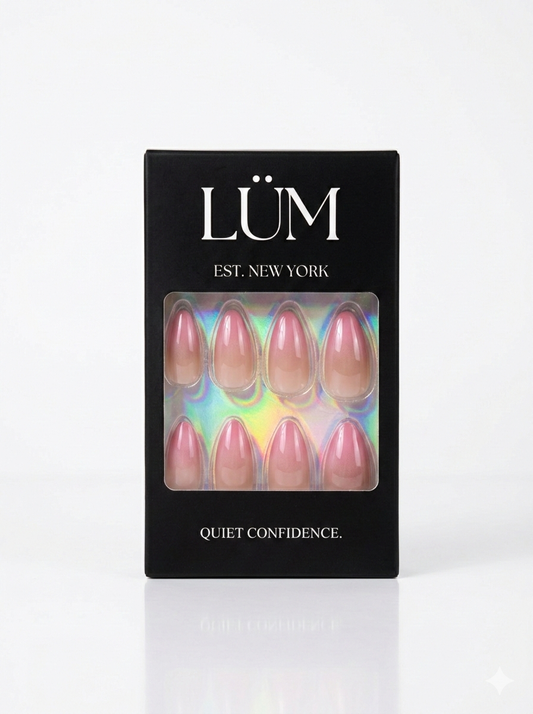 Pink Baby Boomer Toffee Base Pearled - Almond Long