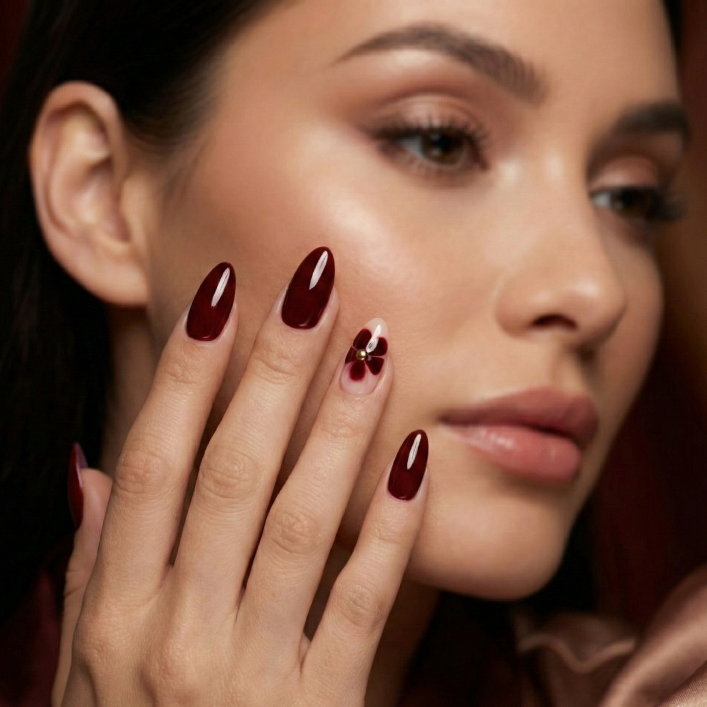 Dark Cherry - Almond Long Pearl On