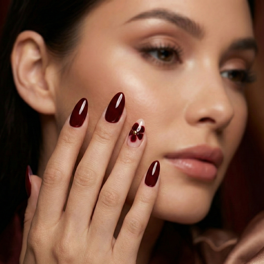 Dark Cherry - Almond Long Pearl On